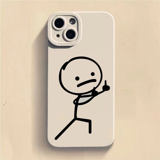 Cute Cartoon Matchman Matte Silicone Phone Case For iPhone 16 11 12 13 14 15 17 Pro Max XR XS X 7 8 Plus SE2 16E Soft Back Cover