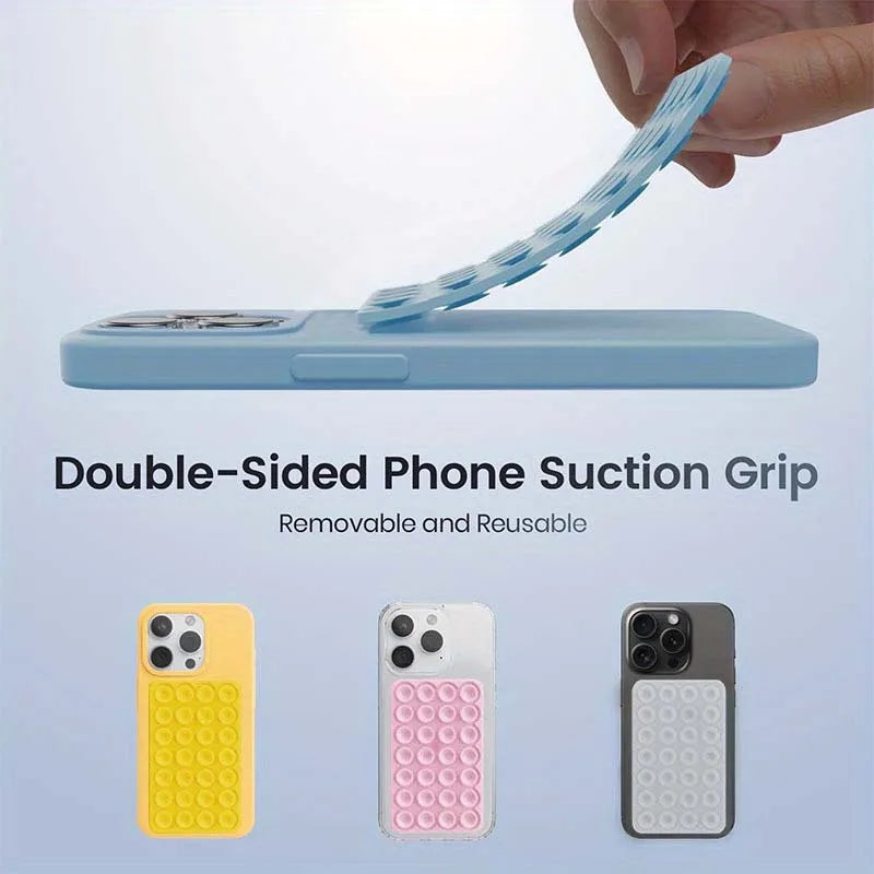 Silicone Suction Cup Phone Case – Double Sided Hands-Free Strong Grip Mount for iPhone & Android