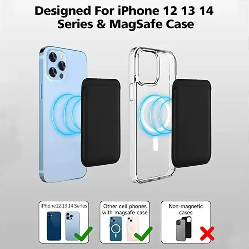 Magnetic Leather Wallet Case for iPhone 15/14/13/12 Pro Max – Card Holder Protective Cover