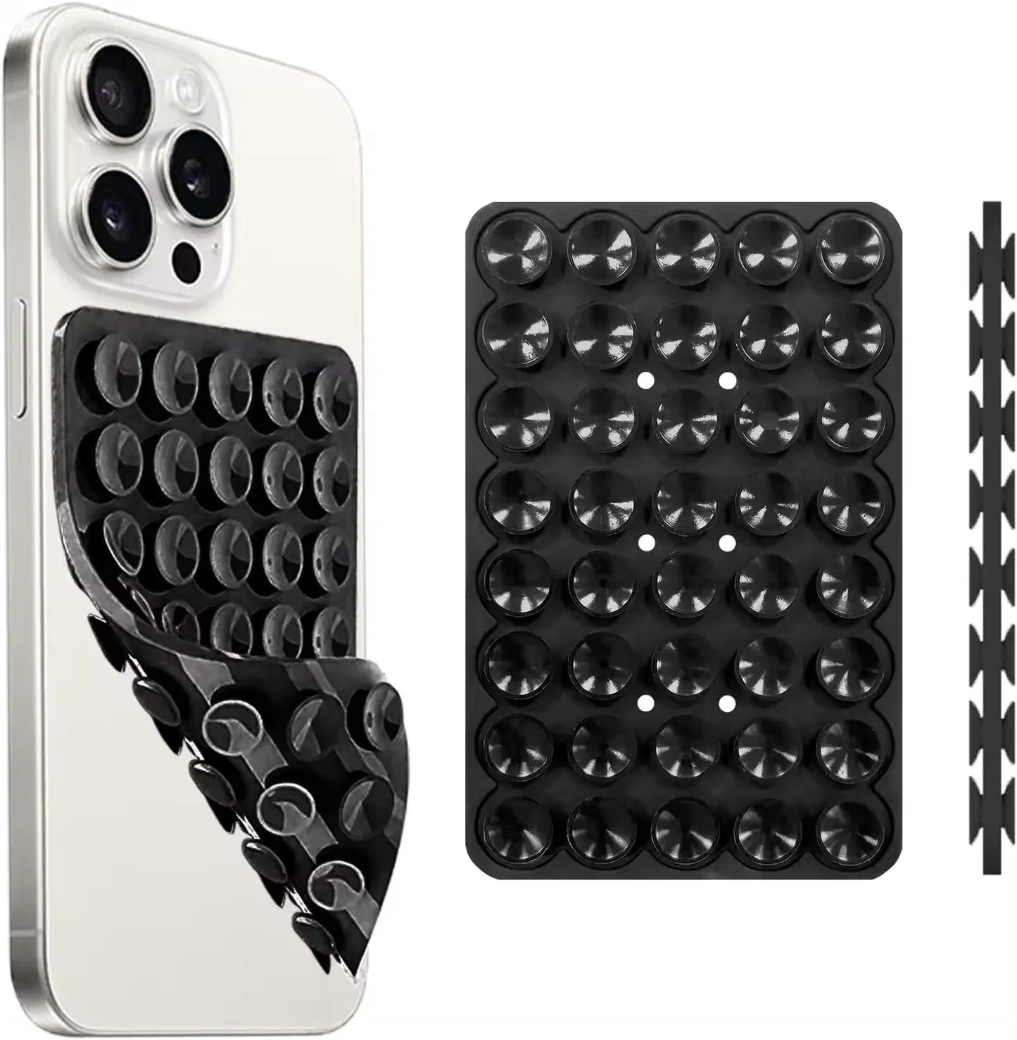 Silicone Suction Cup Phone Case – Double Sided Hands-Free Strong Grip Mount for iPhone & Android