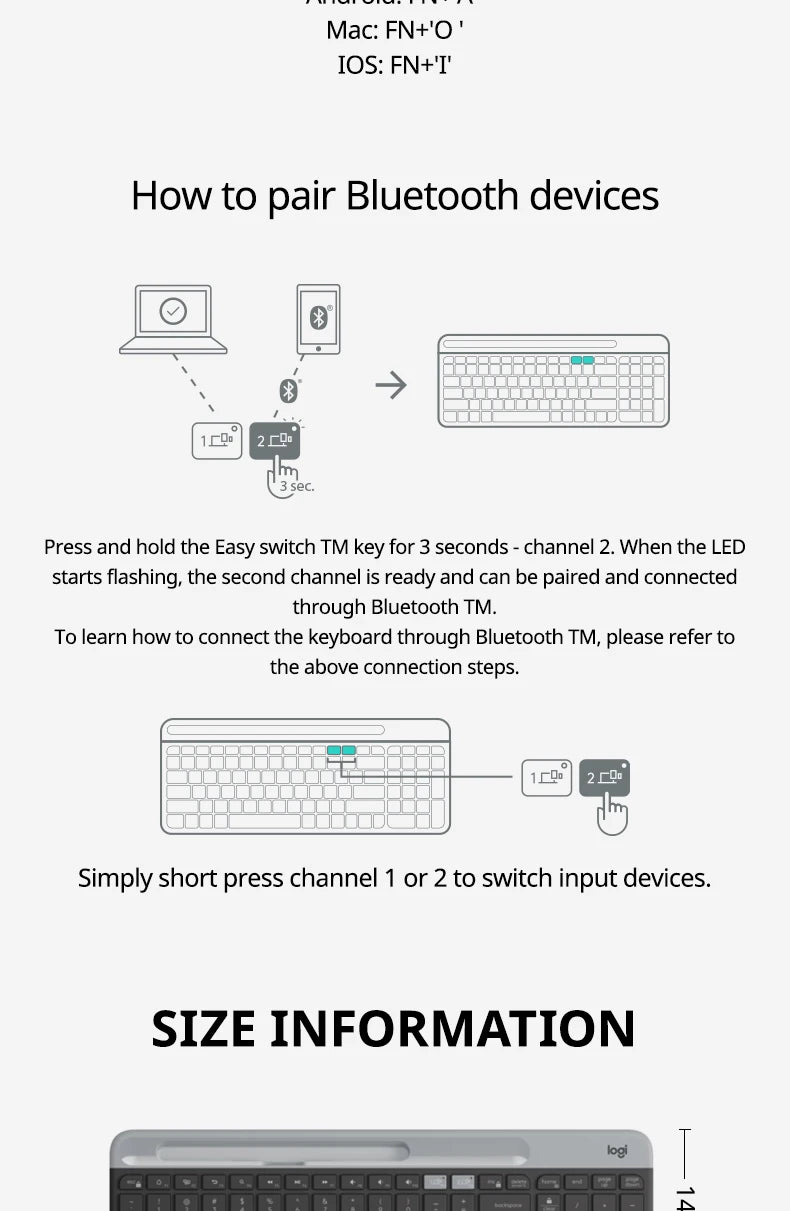 Logitech K580 Wireless Keyboard Portable Thin Light Multi-device Office Keyboard For PC Tablet Laptop Ipad Office Computer