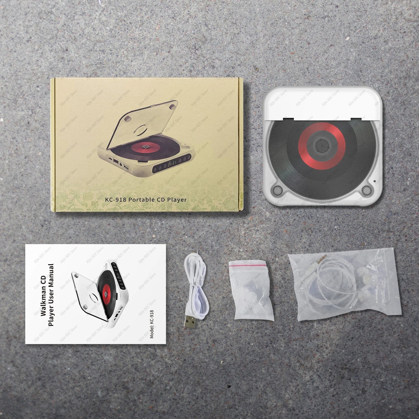 KC-918 CD Player Portable Bluetooth Music Player CD Runner Dustproof Cover 6 Modes A-B Repeat Timer With Remote Control