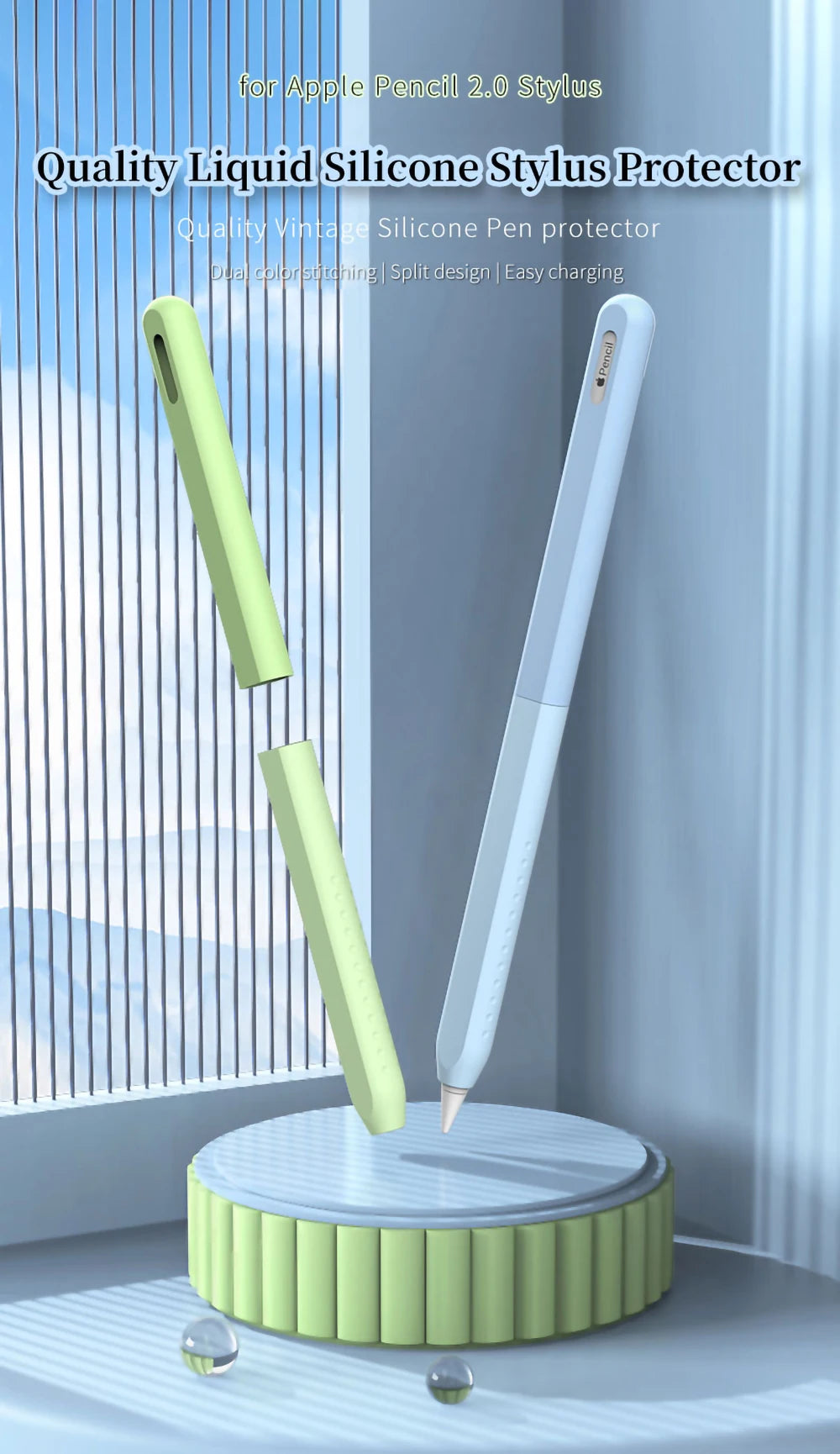 Liquid Silicone Case for Apple Pencil 2.0 Pro Stylus Protective Cover Pencil 2nd Gen Case Pencil2.0 DoesNot Affect Charge