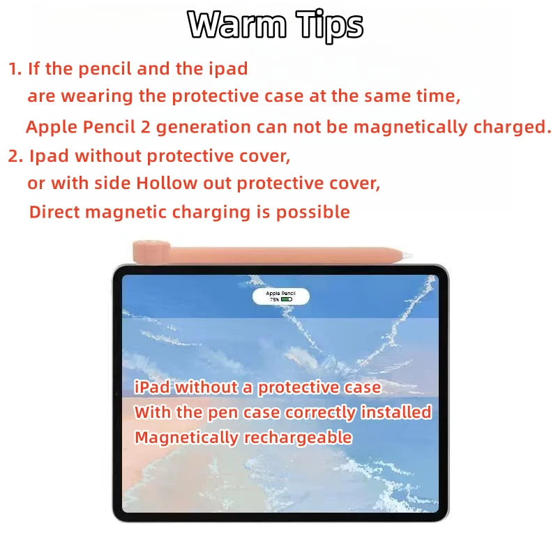 Apple Pencil 2nd Gen / Pencil Pro / USB-C Stylus Case – Soft Silicone Protective Cover, Shockproof Non-Slip