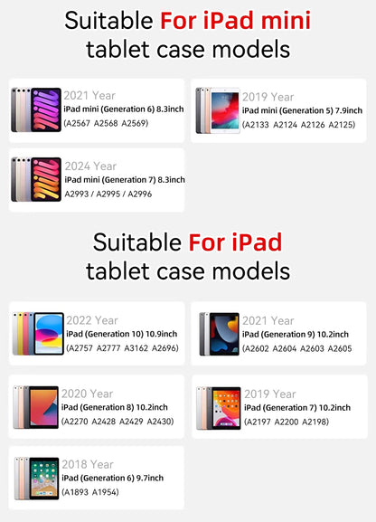 iPad Case – Protective Cover for iPad 10th Gen, Air 11/13 M2, Pro 11/13 M4, Mini 6/7, 7th–9th Gen