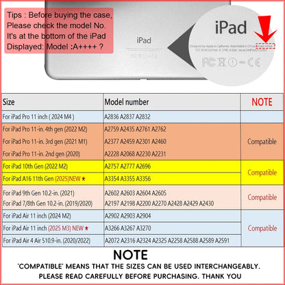 iPad Keyboard Case with Wireless Mouse – Magic Keyboard Cover for iPad 9th/10th Gen, 7th/8th, Pro 11 M4, Air M3/5/4