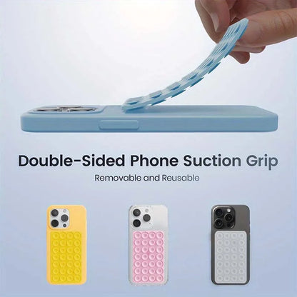 Silicone Suction Cup Phone Case – Double Sided Hands-Free Strong Grip Mount for iPhone & Android