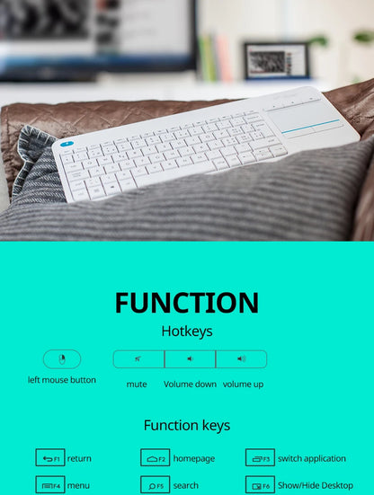 Logitech K400Plus Wireless Keyboard with Touch Panel Android Smart TV PC Laptop Office Keyboard Original binding