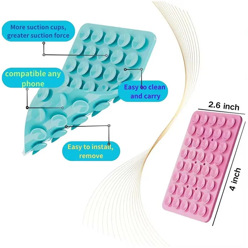 Silicone Suction Cup Phone Case – Double Sided Hands-Free Strong Grip Mount for iPhone & Android