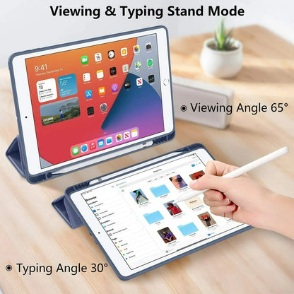 iPad Case with Pencil Holder – Compatible with iPad Air 5 (2022), Pro 11 (2024), 6th–10th Gen, 9.7/10.2/10.5 Inch