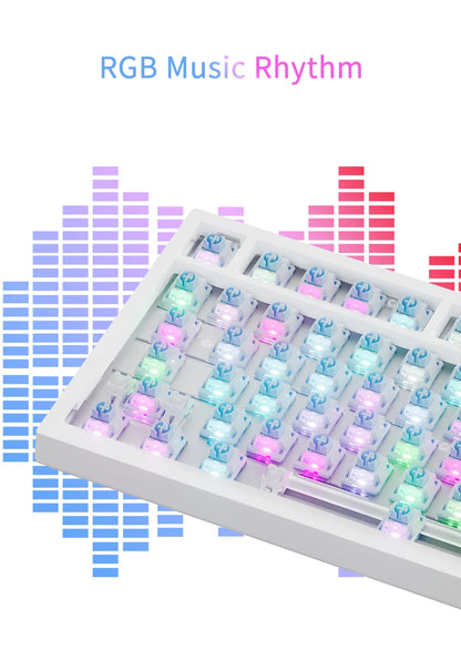 Ajazz AK820/AK820Pro Gaming Mechanical Keyboard Bluetooth 5.1/Wireless/C-Wired Customized Keyboard with Knob Hot Swapping Gasket