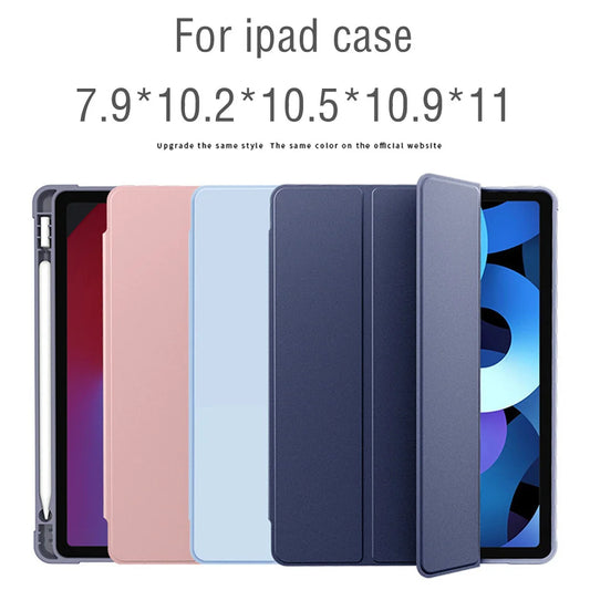 iPad Case with Pencil Holder – Compatible with iPad Air 5 (2022), Pro 11 (2024), 6th–10th Gen, 9.7/10.2/10.5 Inch