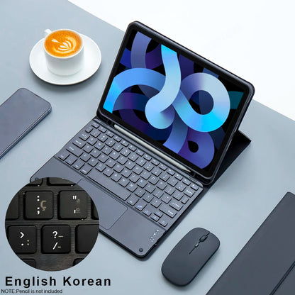 iPad Keyboard Case with Wireless Mouse – Magic Keyboard Cover for iPad 9th/10th Gen, 7th/8th, Pro 11 M4, Air M3/5/4