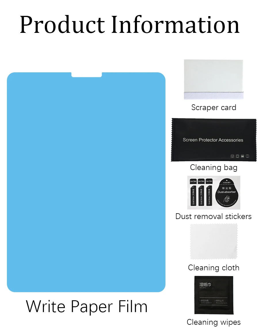 Matte Screen Protector for iPad Air 5/4/3/2 & Pro 11/12.9 – Paperlike Film for Writing & Drawing