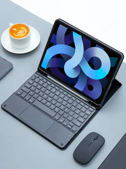 iPad Keyboard Case with Wireless Mouse – Magic Keyboard Cover for iPad 9th/10th Gen, 7th/8th, Pro 11 M4, Air M3/5/4