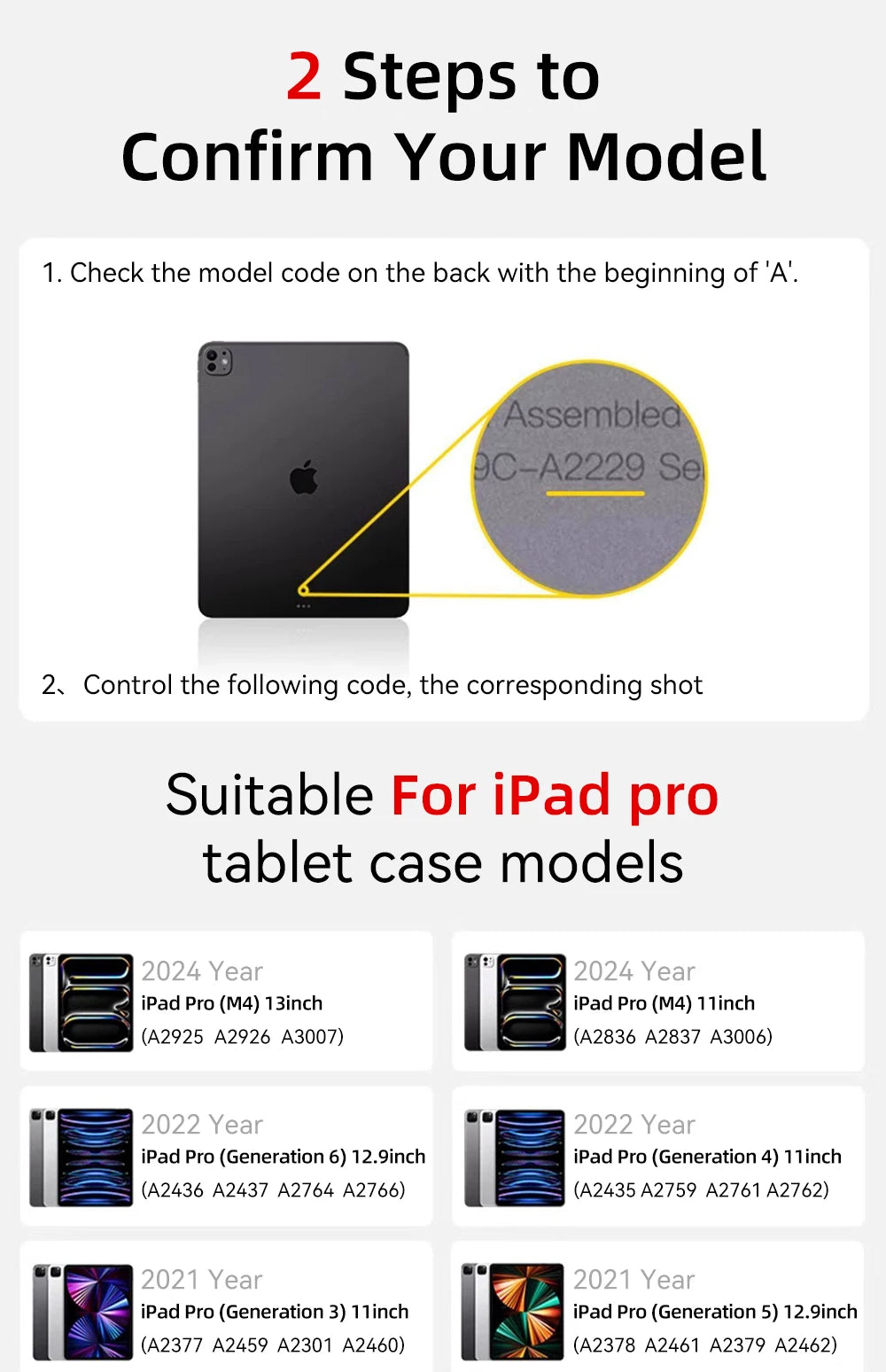 iPad Case – Protective Cover for iPad 10th Gen, Air 11/13 M2, Pro 11/13 M4, Mini 6/7, 7th–9th Gen