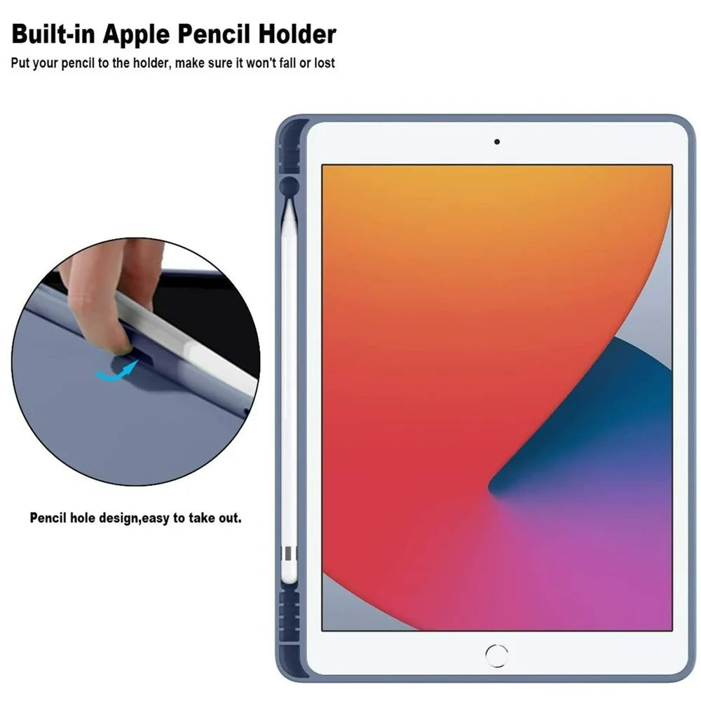 iPad Case with Pencil Holder – Compatible with iPad Air 5 (2022), Pro 11 (2024), 6th–10th Gen, 9.7/10.2/10.5 Inch